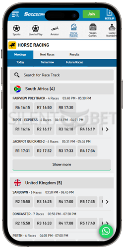 soccershop mobile app horse racing