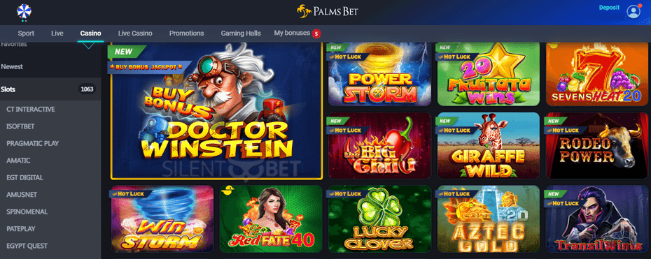 palms bet casino games