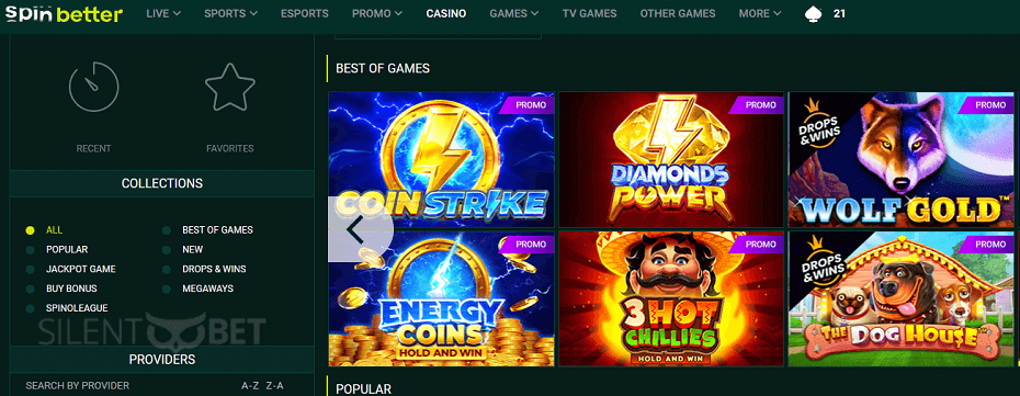 spinbetter casino games