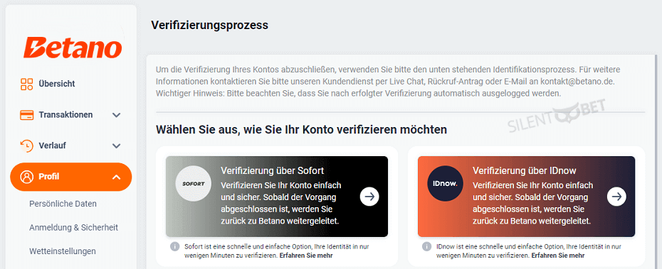 Betano Spielerkonto verifizieren