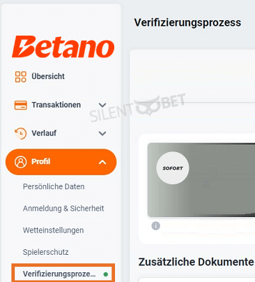 Betano Verifizierungsprozess